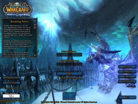 A 3.0.2-es patch utáni nyitóablak :)