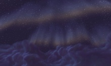 Éjszakai égbolt Storm Peaks-ben