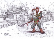 Pandaren Monk leányzó